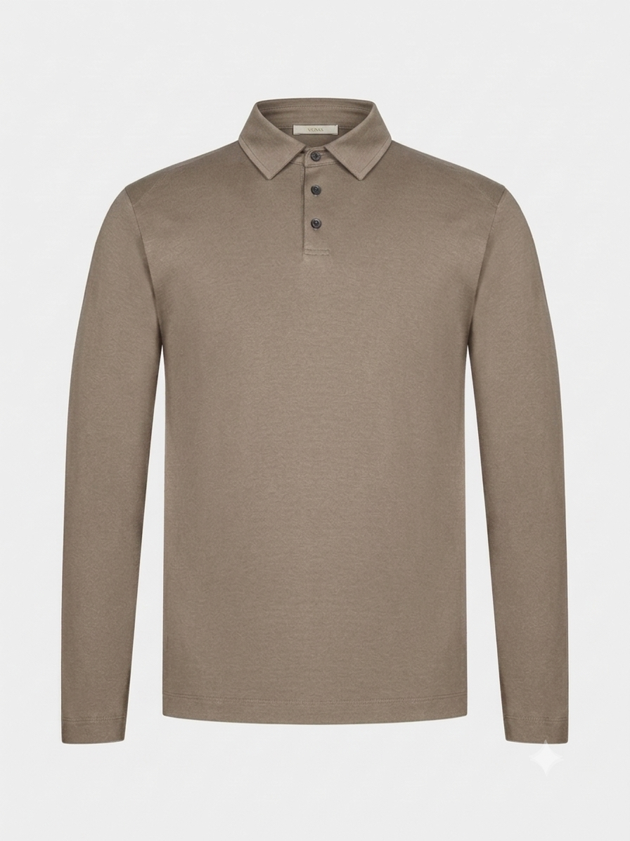 VENIX Luxe Longsleeve Polo Taupe