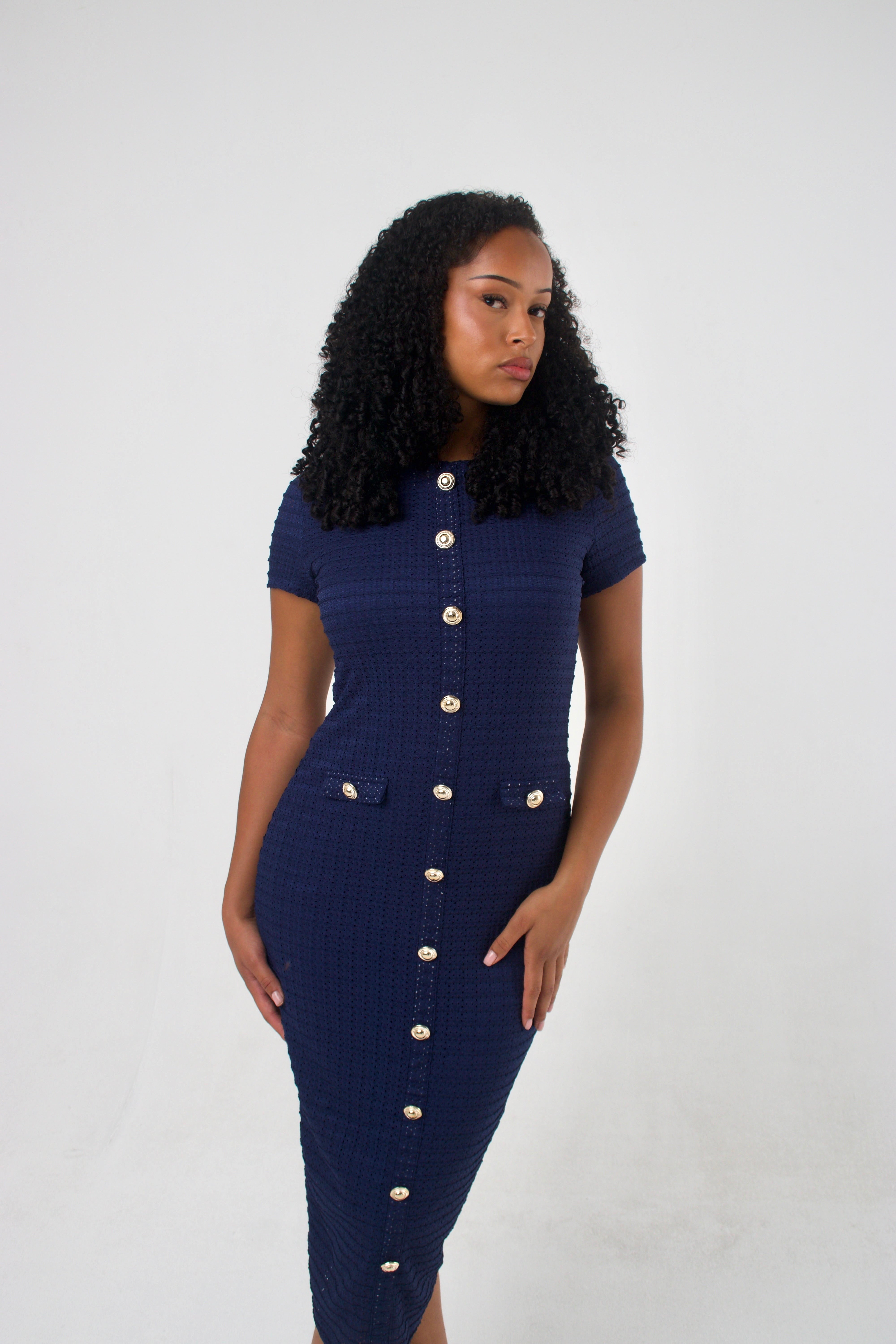 Amara Dress Dark Blue