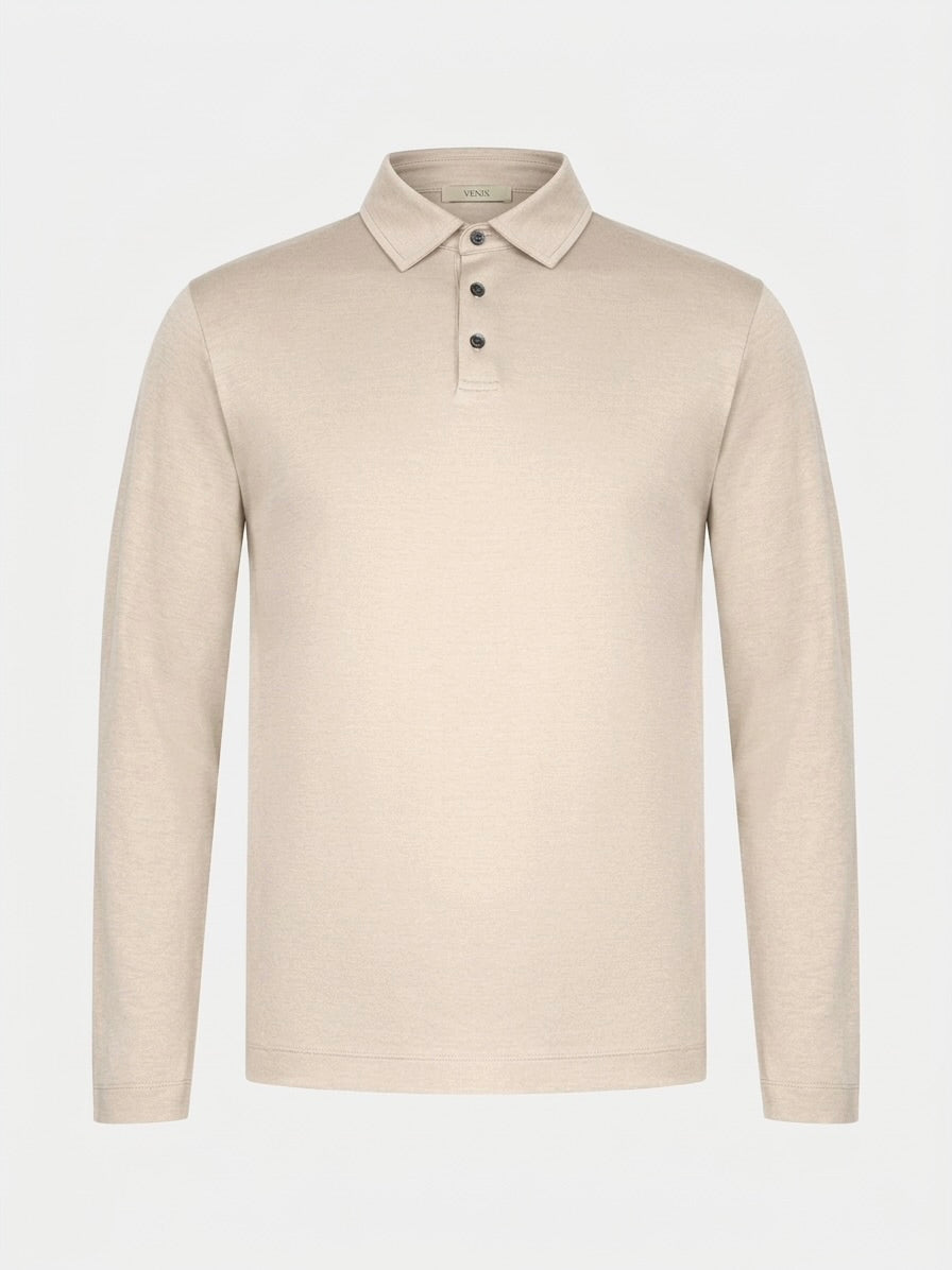 VENIX Luxury Longsleeve Polo Beige